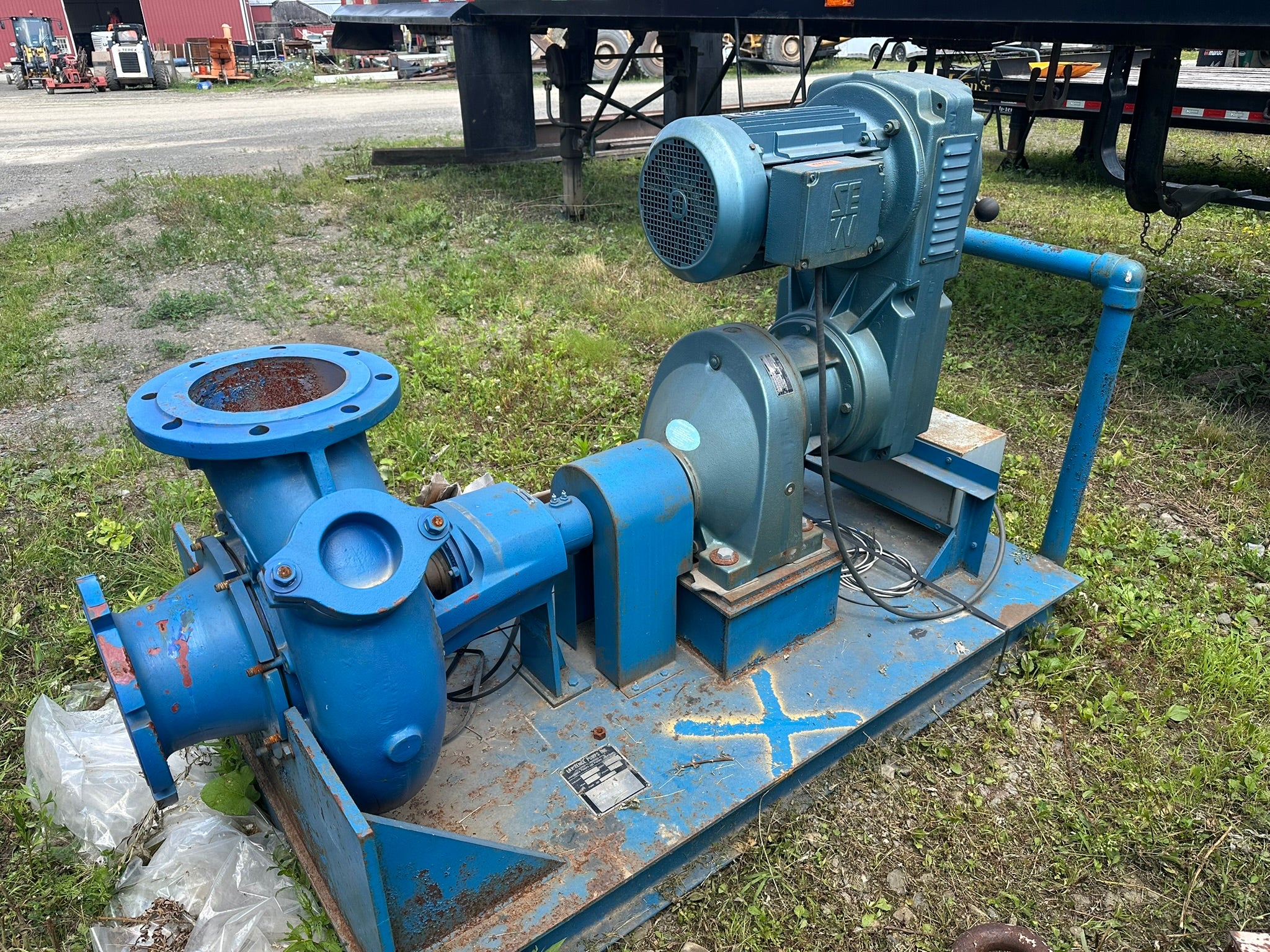 Lawrence 8" 8x8 slurry pump with 15hp motor 1500gpm