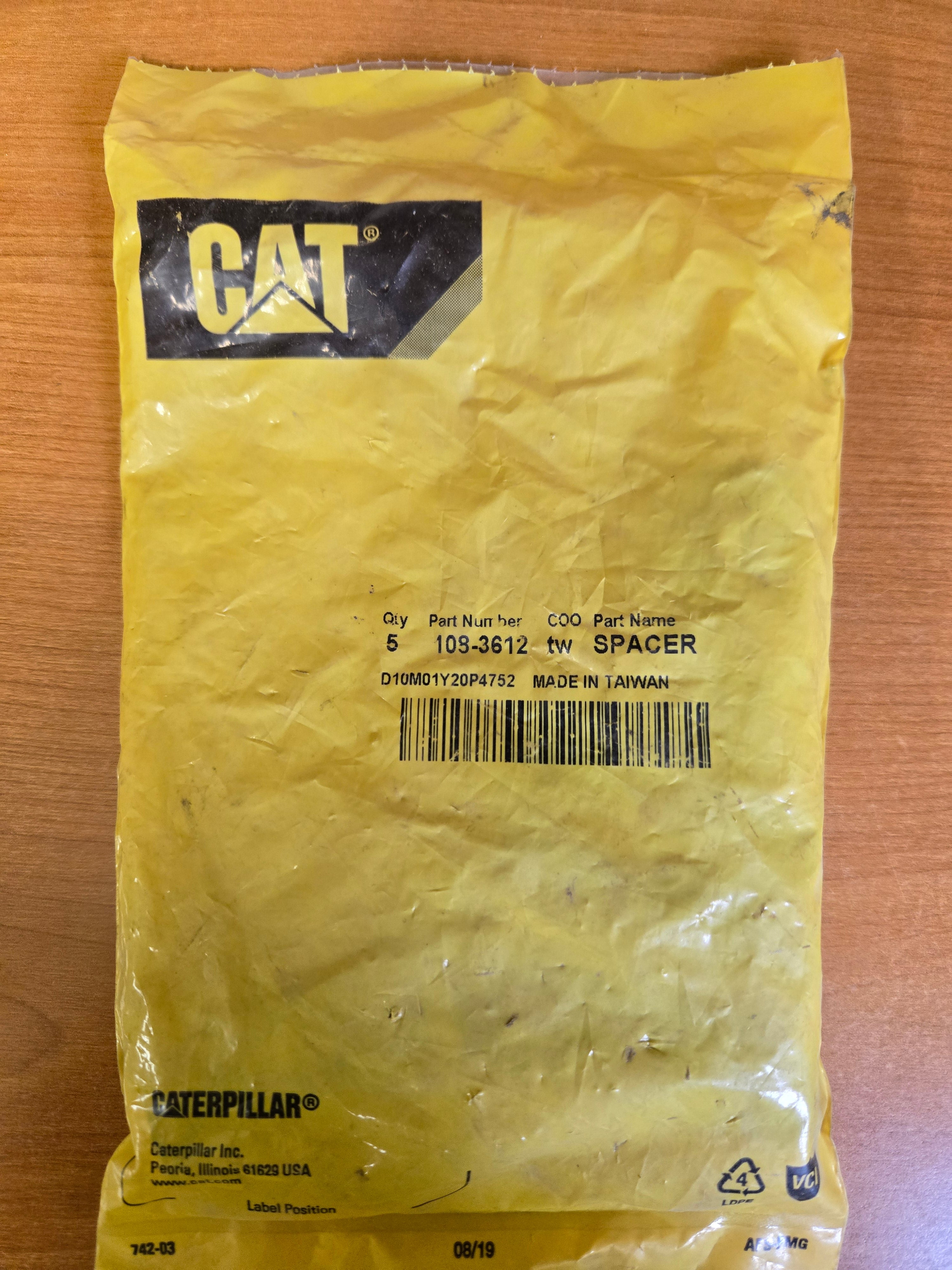 NOS OEM 108-3612 Spacer Genuine Cat 5pcs- Steel Tubing